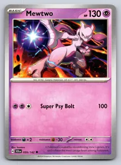 Mewtwo 59/142 Uncommon Stellar Crown Pokemon Near Mint - Image 1