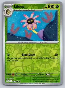 Lileep 5/142 Common Stellar Crown Pokemon Reverse Holo Near Mint - Image 1