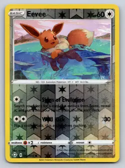 Eevee 052/072 Common Shining Fates Pokemon Reverse Holo Near Mint - Image 1