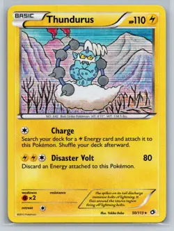Thundurus 50/113 Holo Rare Legendary Treasures Pokemon Near Mint - Image 1
