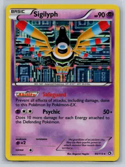 Sigilyph 66/113 Holo Rare Legendary Treasures Pokemon Near Mint - Image 1