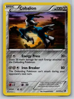 Cobalion 91/113 Holo Rare Legendary Treasures Pokemon Near Mint - Image 1