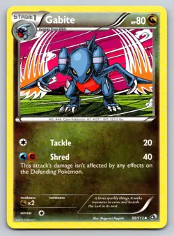 Gabite 95/113 Uncommon Legendary Treasures Pokemon Near Mint - Image 1