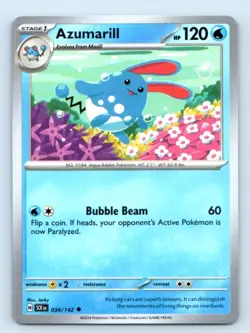 Azumarill 34/142 ~ Uncommon English Near Mint Pokemon TCG - Image 1