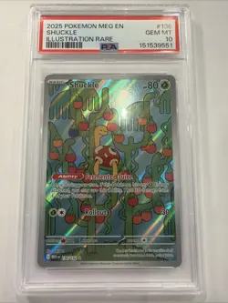 2025 Pokemon Mega Evolution Shuckle Illustration Rare #136/132 PSA 10 GEM MINT - Image 1