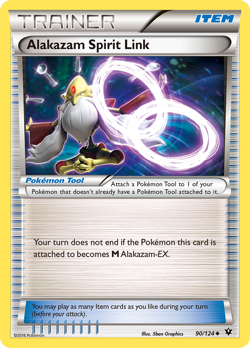 Alakazam Spirit Link 90/124 Uncommon Fates Collide Pokemon Reverse Holo LP - Image 2
