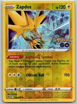 Zapdos 029/078 Rare Pokemon GO Pokemon Reverse Holo Near Mint - Image 1