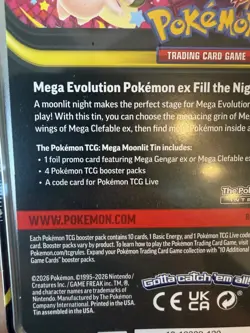 Pokemon Mega Evolution Mega Moonlit Tin Box CLEFABLE Sealed with 4 Booster Packs - Image 4