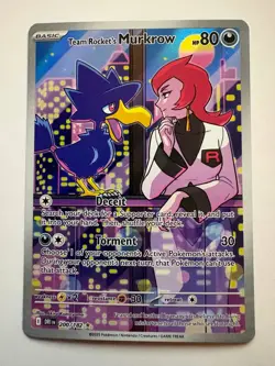 Team Rocket's Murkrow Illustration Rare SV10: Destined Rivals 200/182 - Image 1