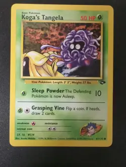 Koga's Tangela Common Unlimited Gym Challenge 81/132 LP WOTC - Image 1