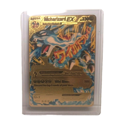 Gold Charizard EX HP230 Pokemon Fan Art Card Rare Display Collectible - Image 1