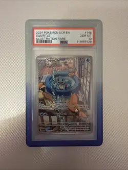 Pokemon TCG Squirtle Stellar Crown Illustration Rare Card 148/142 PSA 10 - Image 1