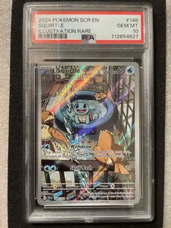 Pokemon TCG Squirtle Stellar Crown Illustration Rare Card 148/142 PSA 10 - Image 1