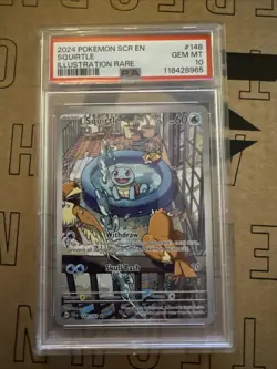 Pokemon TCG Squirtle Stellar Crown Illustration Rare Card 148/142 PSA 10 - Image 1