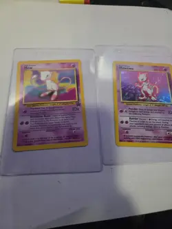 Pokemon Mew Black Star Promo #8 & Mewtwo Base Set 10/102 Holo Card Lot MP-LP - Image 1