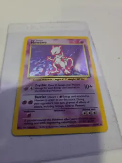 Pokemon Mew Black Star Promo #8 & Mewtwo Base Set 10/102 Holo Card Lot MP-LP - Image 2