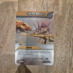 DKDS 049/100 CALL FOR BACKUP Dinosaur King Rare Foil Move Trading Card 2009 - Image 1