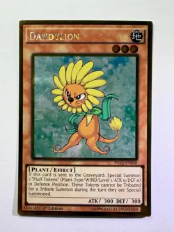 Dandylion PGL2-EN030 Gold Rare 1st Edition YuGiOh Card NM - Image 1