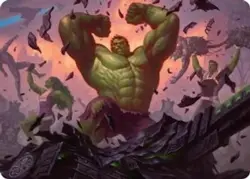 HULK SMASH! - Art Card MSH Art NM MTG - Image 1