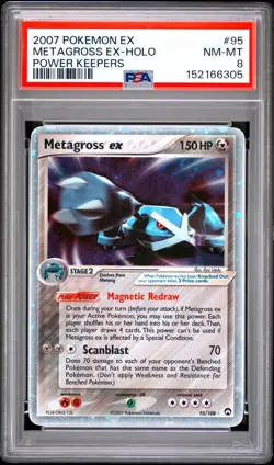 2007 POKEMON POWER KEEPERS METAGROSS EX-HOLO PSA 8 - Image 1
