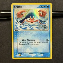 Vintage 2006 Pokemon Krabby 54/100 EX CRYSTAL GUARDIANS Reverse Holo LP - Image 1