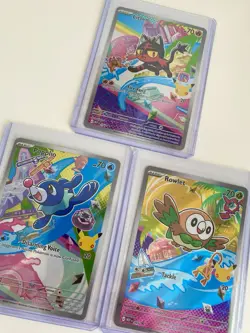 Pokemon 2026 Holo Rowlet Litten Popplio Mega Evolutions Promo Card Lot 3 - Image 2