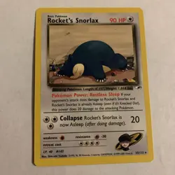 Rocket's Snorlax #33/132 Non-Holo Rare Gym Heroes VINTAGE 2000 Pokemon - Image 1