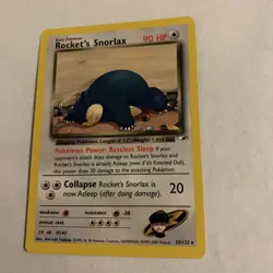 Rocket's Snorlax #33/132 Non-Holo Rare Gym Heroes VINTAGE 2000 Pokemon - Image 3