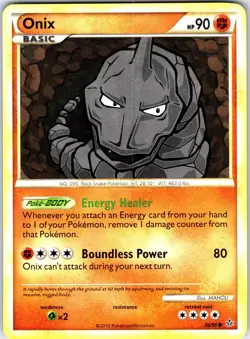 Onix 56/95 Common HGSS Unleashed Pokemon Near Mint - Image 1