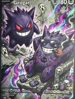 GENGAR Smoking Ultra Rare Holo-FAN ART English Pokemon- Non Tcg - Image 2