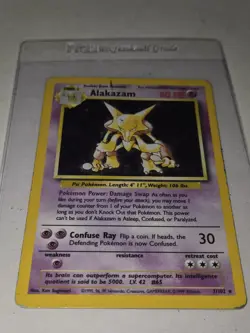Pokemon TCG Alakazam Base Set 1/102 Holo 1999-2000 Wizards Base DMG - Image 1
