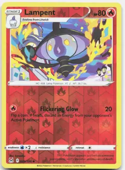 Lampent 025/196 Uncommon Lost Origin Pokemon Reverse Holo Near Mint - Image 1