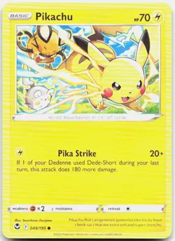 Pikachu 049/195 Common Silver Tempest Pokemon Near Mint - Image 1