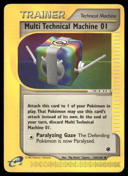 2002 Pokemon Multi Technical Machine 01 Uncommon Expedition Base Set 144/165 DMG - Image 1
