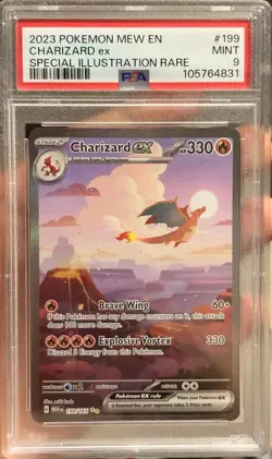 Pokemon SV 151 Charizard ex 199/165 SIR Holo English PSA 9 Graded - Image 1