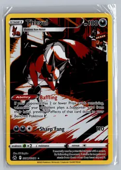 Thievul GG17/GG70 Holo Crown Zenith Galarian Gallery Pokemon NM - Image 1