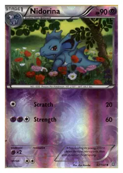 Nidorina 67/160 Uncommon Primal Clash Pokemon Reverse Holo Lightly Played - Image 1