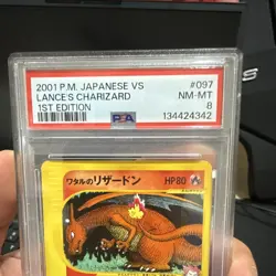 2001 Pokemon Japanese VS Lance's Charizard #097 1st Edition PSA 8 - Image 4