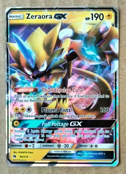 Pokemon ZERAORA GX Full Art Rare SUN & MOON Lost Thunder 86/214 NM/Mint - Image 1