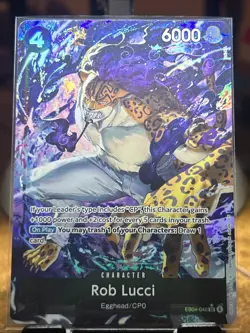 One Piece CCG Rob Lucci SR Alternate Art EB04-048 English Near Mint - Image 1