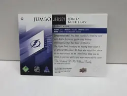 NIKITA KUCHEROV 2024-25 Ultimate Collection Jumbo Jersey ~ Lightning GU #'d /199 - Image 2
