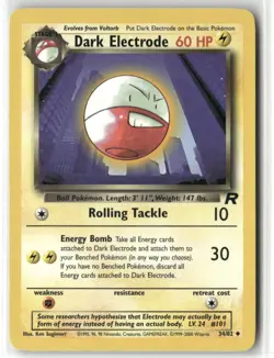 Pokemon Dark Electrode 34/82 Unlimited Team Rocket Uncommon - Image 1