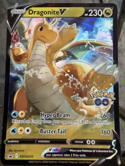 Pokemon Go Black Star Promo Card Dragonite v SWSH235 Near Mint Condition - Image 1