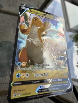 Pokemon Go Black Star Promo Card Dragonite v SWSH235 Near Mint Condition - Image 2