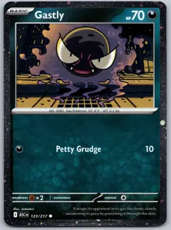Pokemon Miscellaneous Cards & Products Gastly (Cosmos Holo) 123/217 Common NM - Image 1