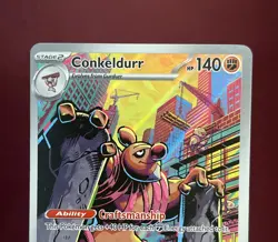 Pokemon TCG Conkeldurr 127/086 Black Bolt Illustration Rare Holo Card NM - Image 3