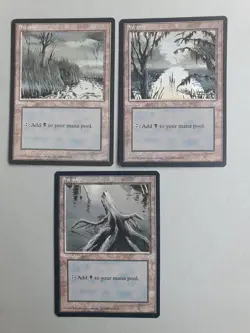Swamp x3 (All Versions), MTG Ice Age (1995), Basic Land NM - Image 1