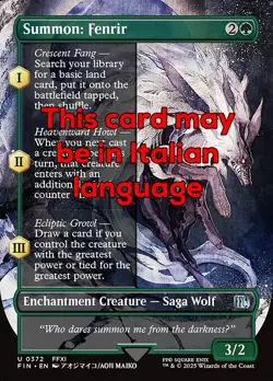 MTG SUMMON: FENRIR 372 EXC - INVOCAZIONE: FENRIR - FIN X IT - MAGIC - Image 1