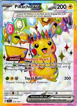Pokemon Pikachu ex SV05 219/191 Special Illustration Rare Full Art Holo EX Card - Image 1