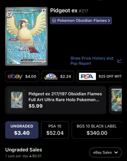 Pidgeot EX, Pokemon Near Mint, Obsidian Flames, Ultra Rare, 217/197 - Image 5